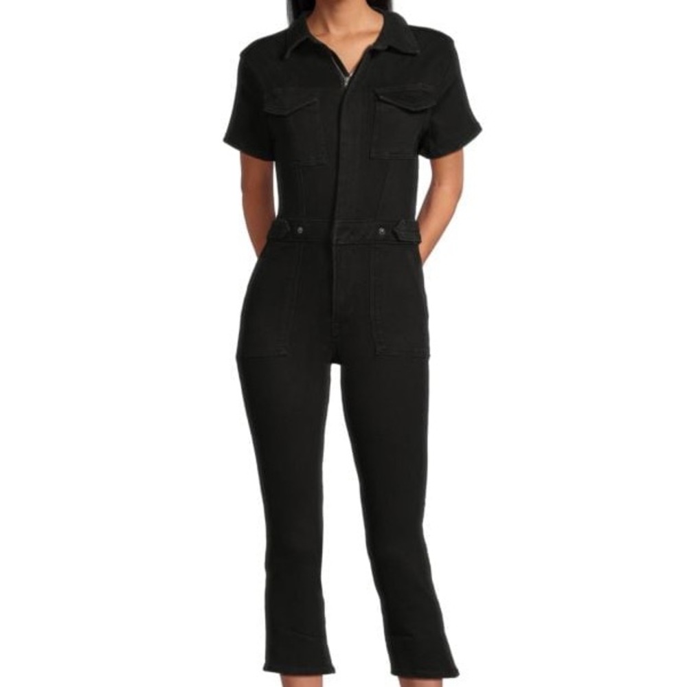 Good American black capri jumpsuit